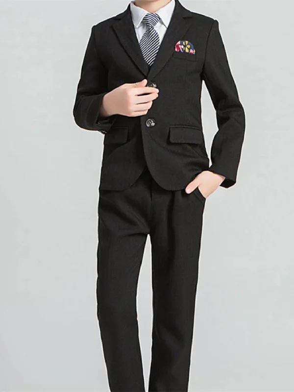 Boys Blazer Vest Pants With Tie Clothing Set  Long Sleeve Outfit Set 3-12 Years Boy's Wedding Suit Sets Casual Skinny Fit Pants
