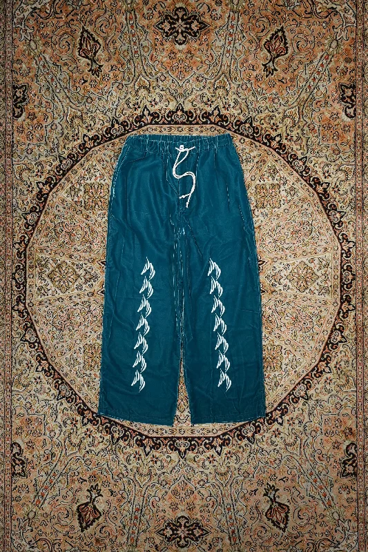 Urig EMB VELVET WIDE EASY PANTS HL (TWILIGHT) Elegant Wool Trousers