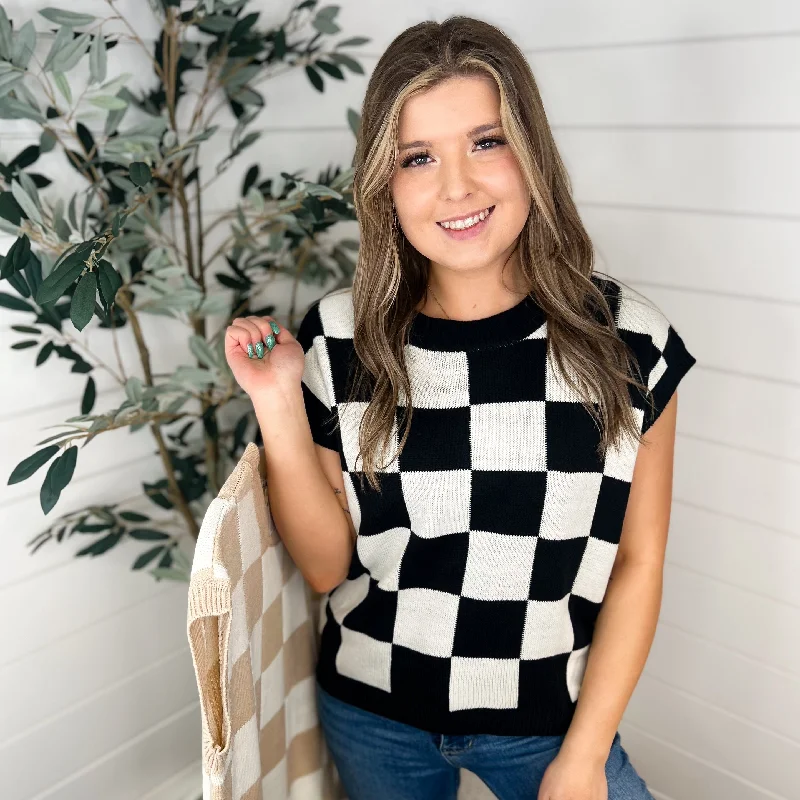 Check Me in Knit Short Sleeve Avery Mae Sweater Top - 2 colors! Fitted Slim Tailored