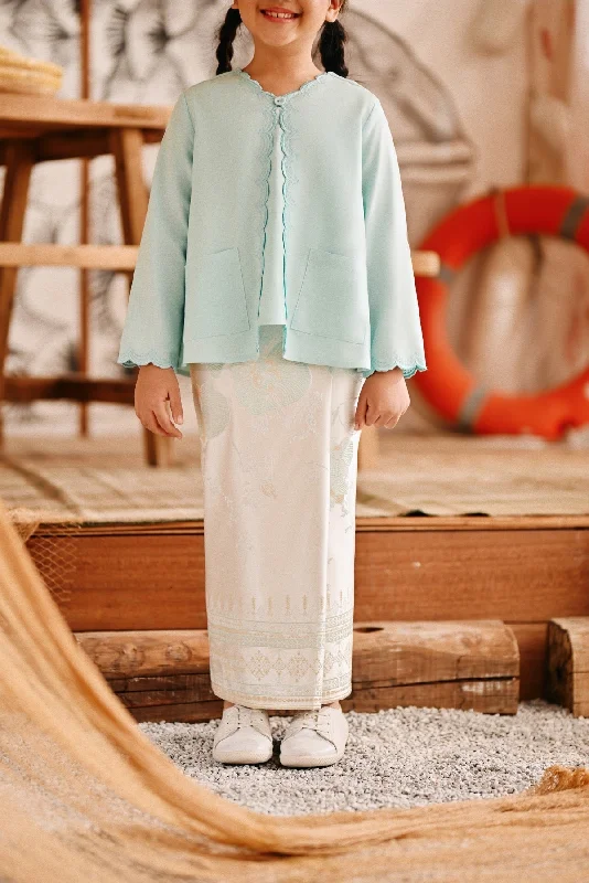 The Harbour Jacquard Skirt - Aqua Bloom velvet skirt rich