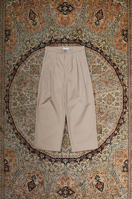 3TUCK CHINO PANTS (BEIGE) Casual Wide Pants