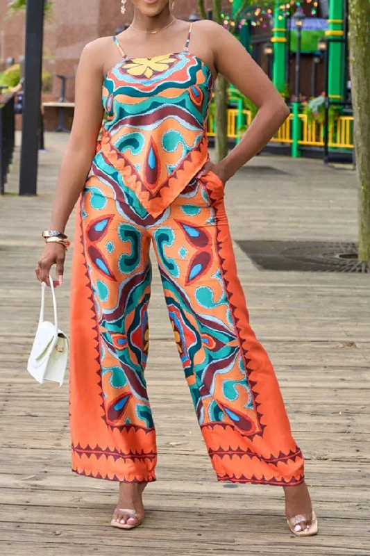 storexq Tribal Print Stylish Irregular Pant Suit Comfortable Jogging Pants