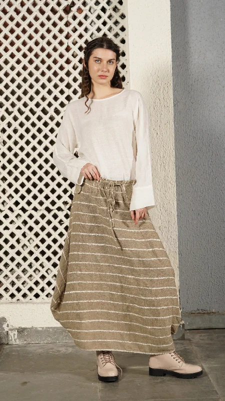 Donovan Linen Blend Skirt in Latte cashmere skirt soft