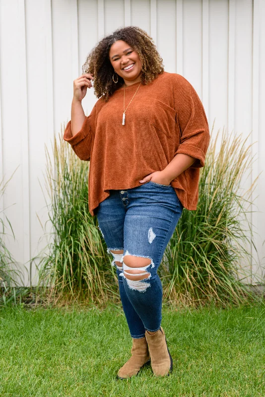 Pumpkin Spice Luv Sweater Top Denim Fabric Leather Fabric Suede Fabric