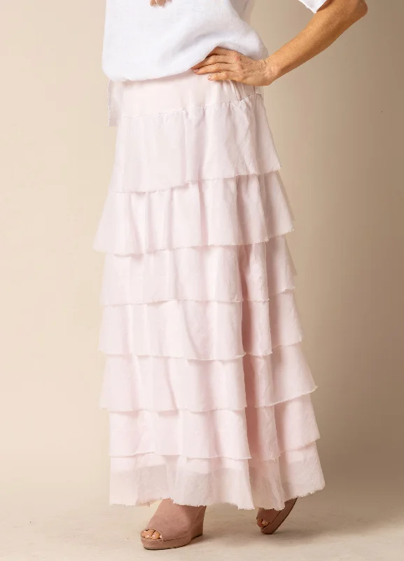 Calista Cotton Skirt in Blush denim skirt classic