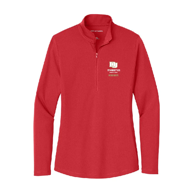 DU - NCAA Women's Gymnastics : Bella Mabanta - Women's Lightweight Quarter Zip Jacket Satin Fabric Silk Fabric Chiffon Fabric DU - NCAA Women's Gymnastics : Bella Mabanta - Women's Lightweight Quarter Zip Jacket Satin Fabric Silk Fabric Chiffon Fabric