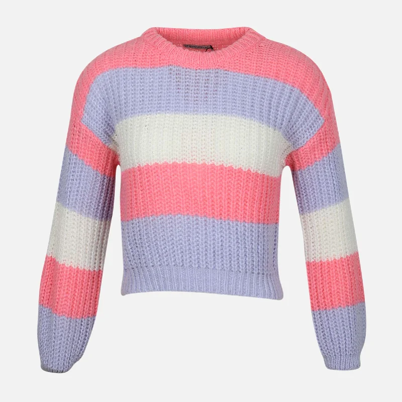 LADIES SWEATER ROUND NECK Chenille Blend Fleece Blend Nylon Blend