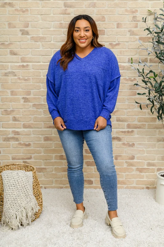 Brushed Soft Sweater In Blue Chenille Fabric Brocade Fabric Lace Fabric