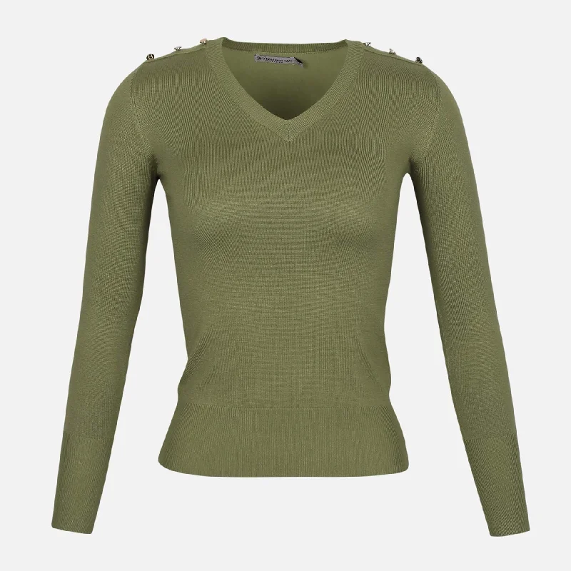 LADIES BASIC SWEATER V NECK Notch Collar Peter Pan Collar Cowl Neck