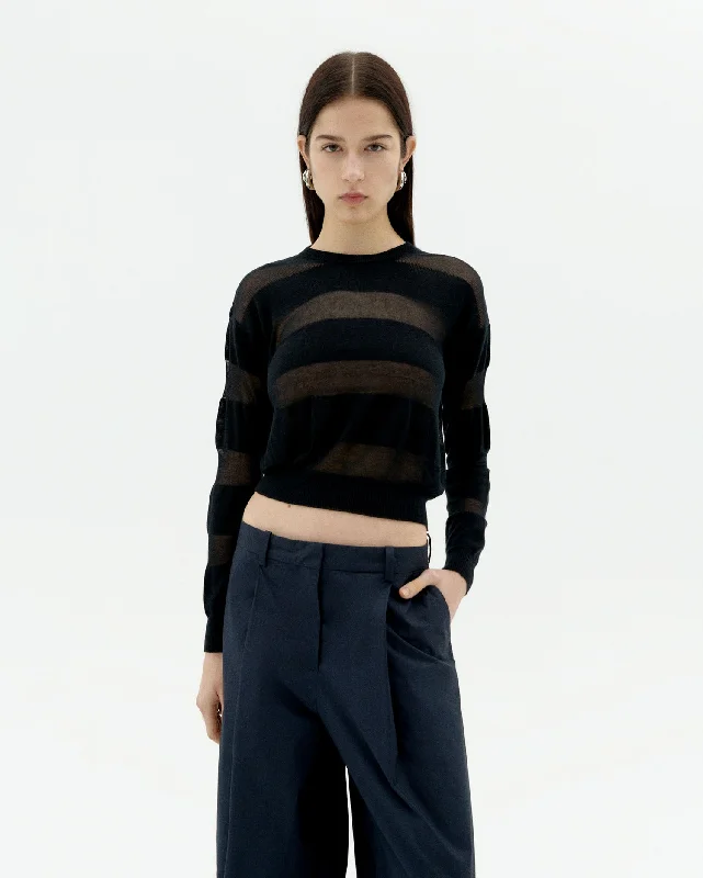 Be Knit Sweater Black Spandex Blend Rayon Blend Denim Blend