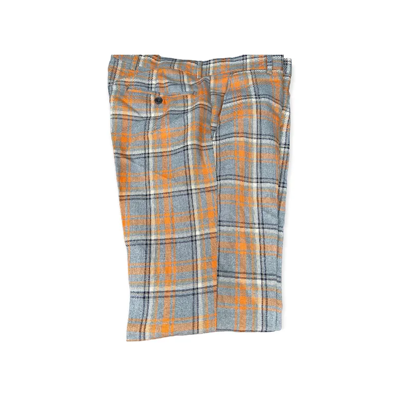 DJ PLUS: Plaid Skinny Dress Pants ON54 Formal Linen Trousers