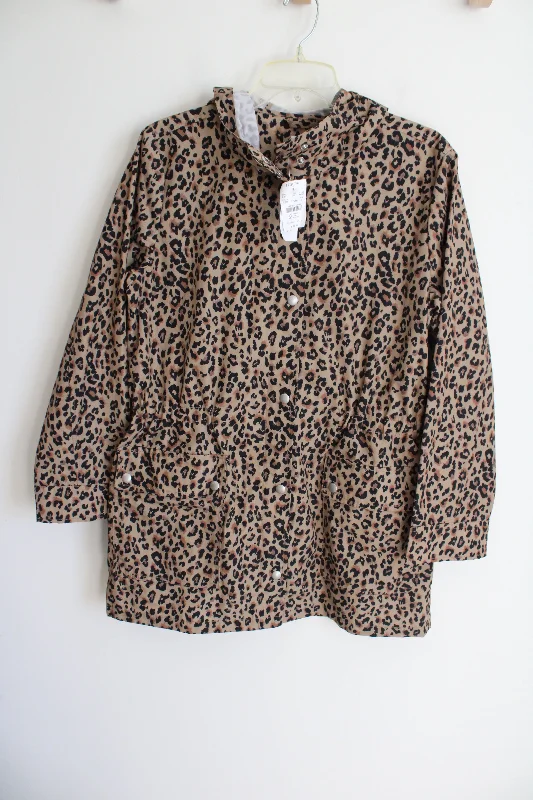 NEW J.Crew Leopard Print Water Resistant Rain Jacket | M Tiered Jacket Buttoned Jacket Zippered Jacket NEW J.Crew Leopard Print Water Resistant Rain Jacket | M Tiered Jacket Buttoned Jacket Zippered Jacket