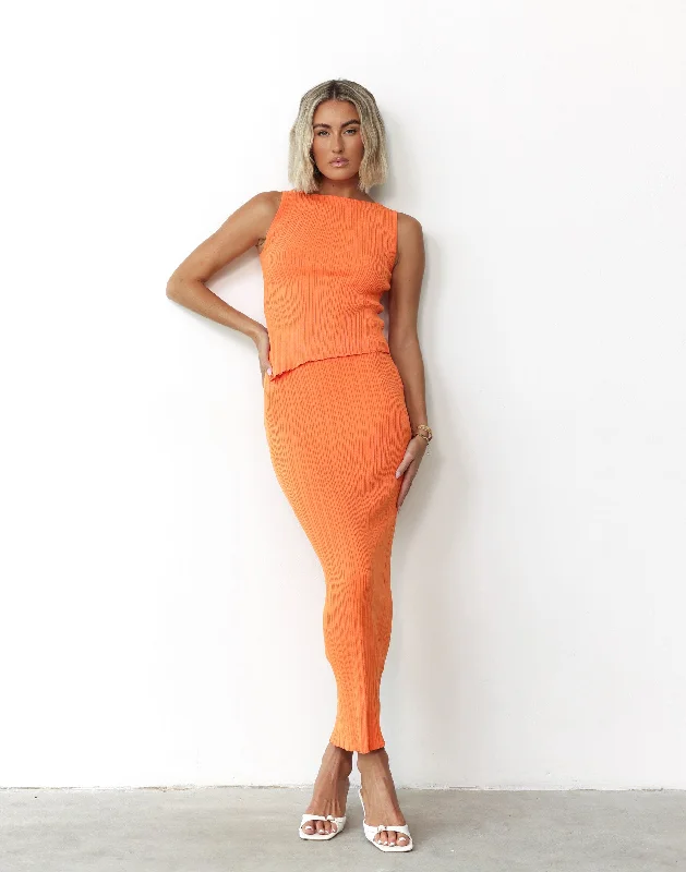 Kienna Maxi Skirt (Orange) lace skirt feminine