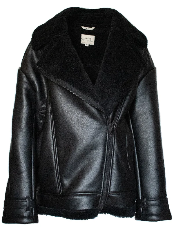 Oversized Recycled Vegan Shearling Aviator Jacket Cotton Fabric Linen Fabric Terry Fabric Oversized Recycled Vegan Shearling Aviator Jacket Cotton Fabric Linen Fabric Terry Fabric