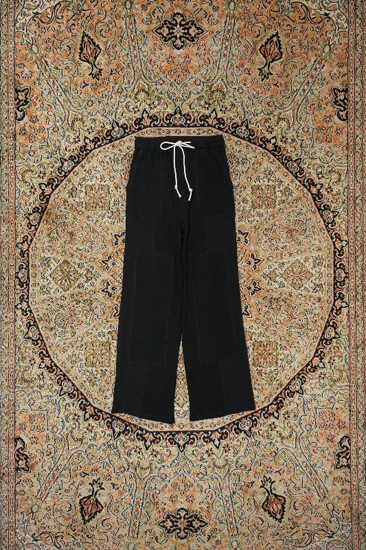 WAFFLE EASY PANTS (BLACK) Classic Cropped Pants
