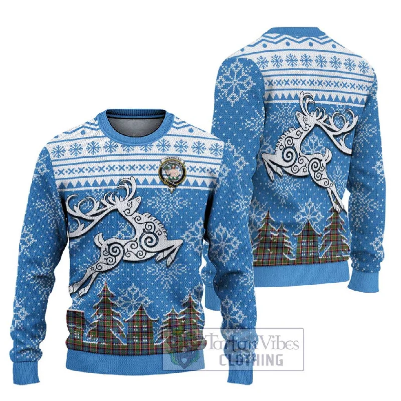 Aikenhead Clan Christmas Ugly Sweater Celtic Reindeer Style Layered Multi-layer Single Layer