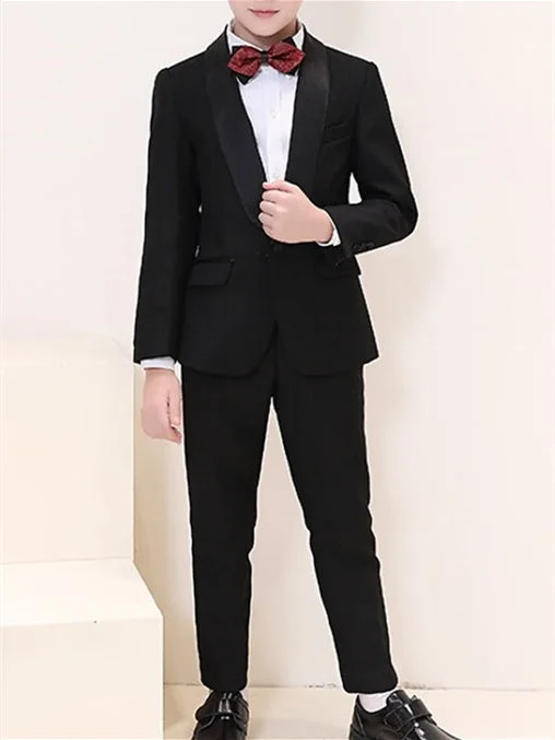 Boys' Blazer Pants Set Formal Set Long Sleeve Outfit 5 Pieces 3-13 Years Boy's Wedding Suit Sets Relaxed High-Waist Trousers