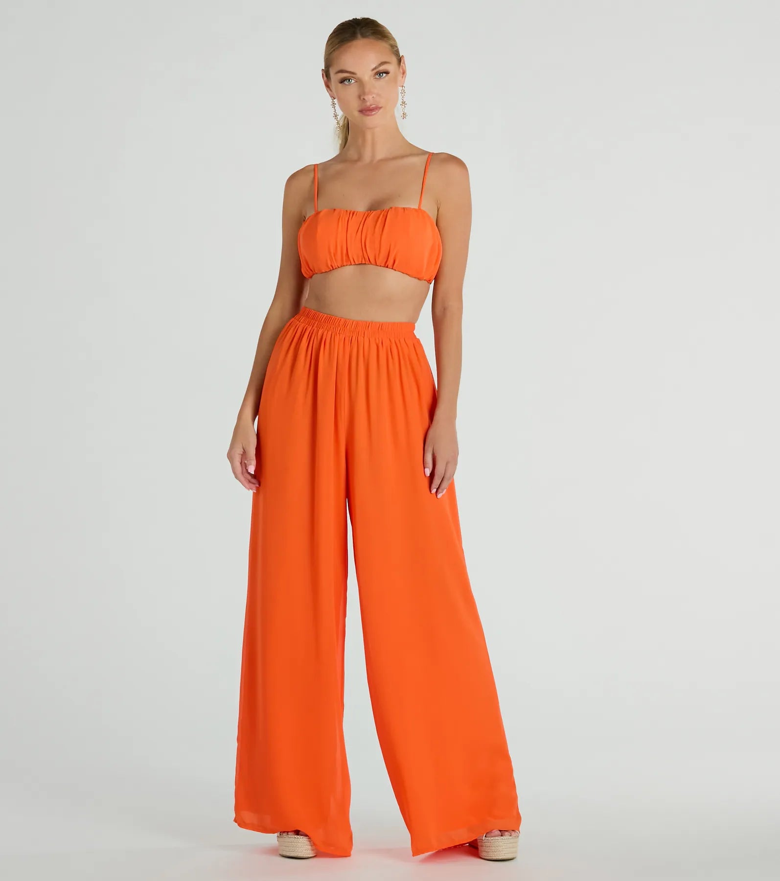 Gorgeous Allure Chiffon Palazzo Pants Formal Linen Trousers