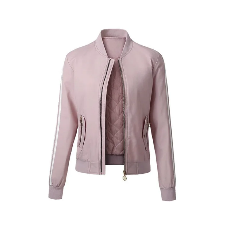 Autumn Women Jacket Front Pockets Side Pockets Patch Pockets