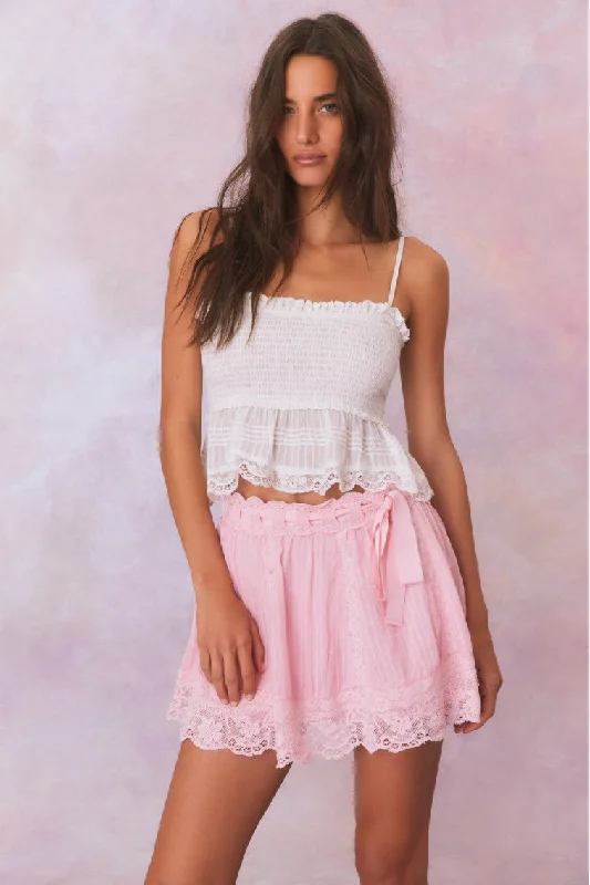 Matera Cotton Stripe Mini Skirt denim skirt casual