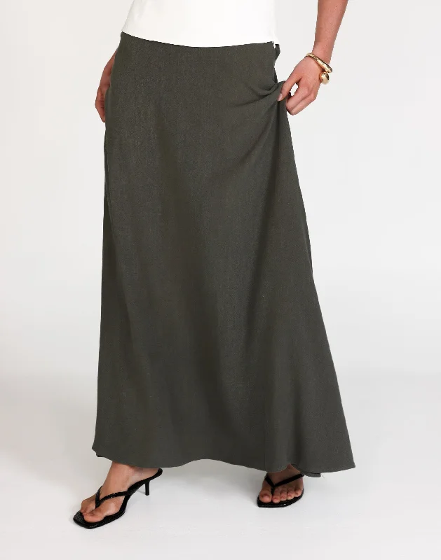 Miranda Maxi Skirt (Moss) maxi skirt elegant
