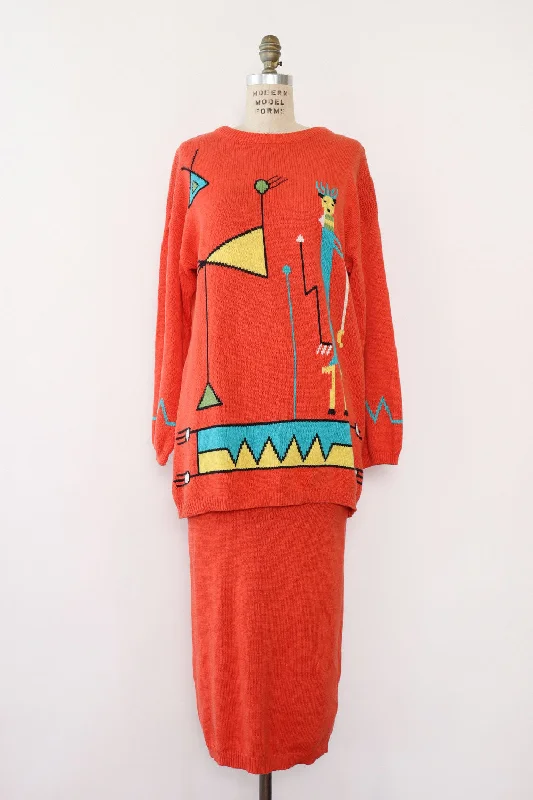 Abstract Birdie Sweater Set XS-M Fitted Loose Oversized