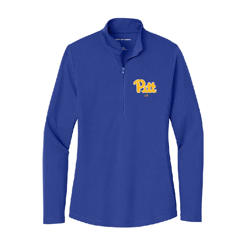 Pittsburgh - NCAA Women's Gymnastics : Meika Lee - Women's Lightweight Quarter Zip Jacket Satin Fabric Silk Fabric Chiffon Fabric Pittsburgh - NCAA Women's Gymnastics : Meika Lee - Women's Lightweight Quarter Zip Jacket Satin Fabric Silk Fabric Chiffon Fabric
