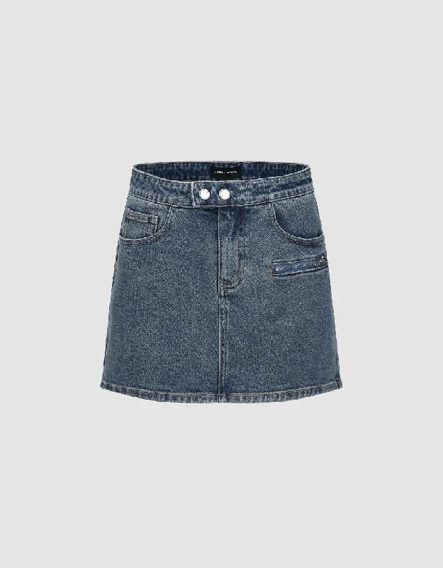 Mini Straight Denim Skirt maxi skirt elegant