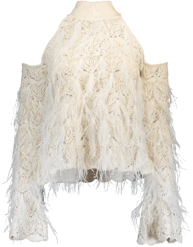 Knit Cold Shoulder Sweater Open Front Closed Front Wrap Front