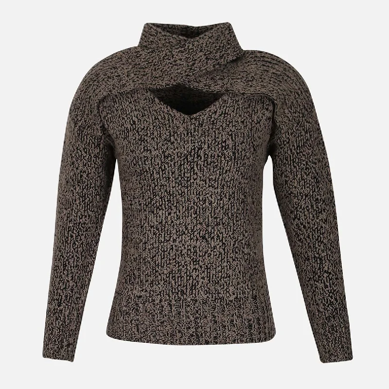LADIES HIGH NECK SWEATER Fleece Sweater Nylon Polyester