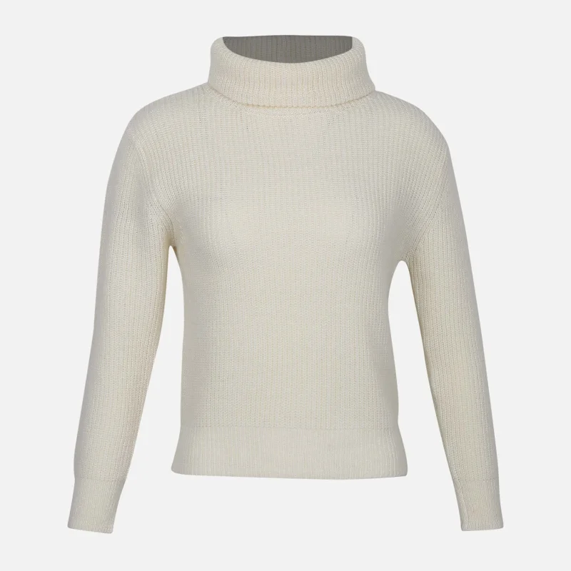 LADIES SWEATER ROLL NECK Mesh Blend Leather Blend Suede Blend
