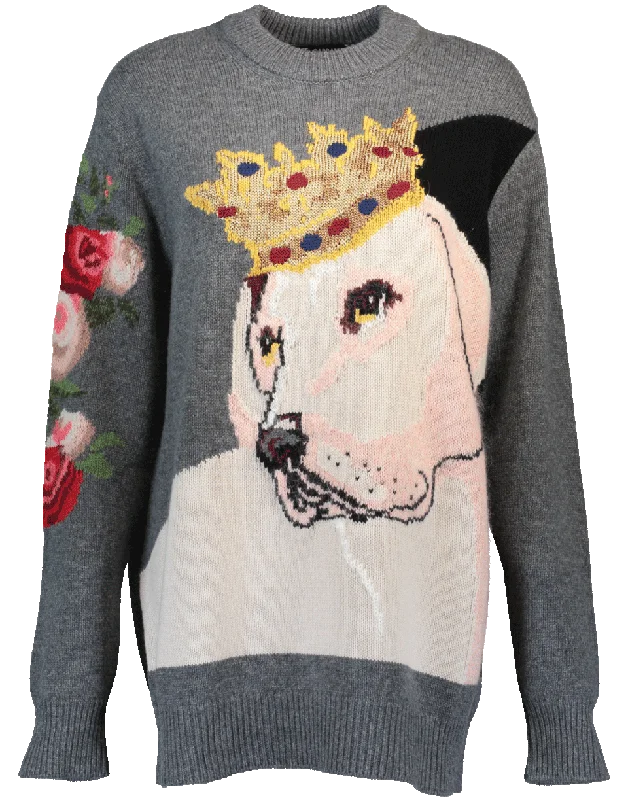 Intarsia Dog Sweater Spandex Rayon Corduroy