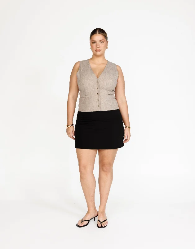 Valeria Mini Skirt (Black) lightweight skirt design