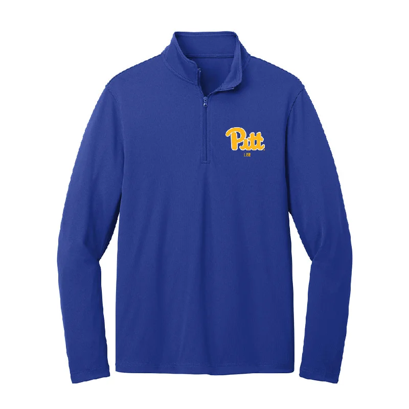 Pittsburgh - NCAA Women's Gymnastics : Meika Lee - Lightweight Quarter Zip Jacket Oversized Jacket Tailored Jacket Straight Jacket Pittsburgh - NCAA Women's Gymnastics : Meika Lee - Lightweight Quarter Zip Jacket Oversized Jacket Tailored Jacket Straight Jacket