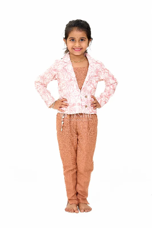 Garara for Wedding with Printed Jacket in Flax Cotton Blend, Ideal for Festive Celebrations Rayon Jacket Velvet Jacket Corduroy Jacket