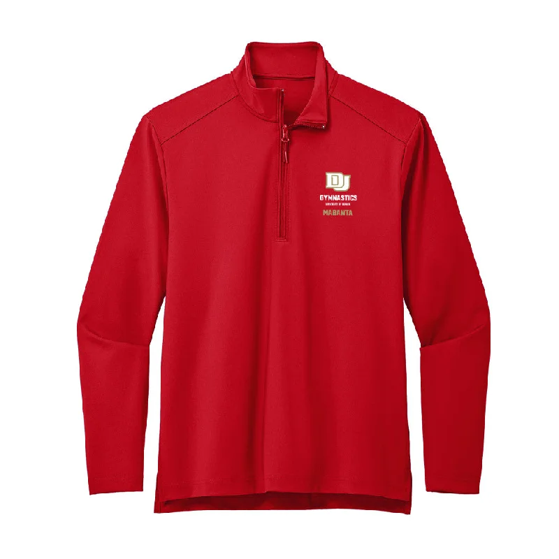 DU - NCAA Women's Gymnastics : Bella Mabanta - Premium Quarter Zip Jacket Welt Pockets Slit Pockets Flap Pockets DU - NCAA Women's Gymnastics : Bella Mabanta - Premium Quarter Zip Jacket Welt Pockets Slit Pockets Flap Pockets