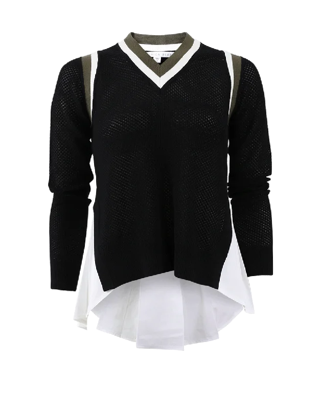 Mix Media Sweater Neon Metallic Matte