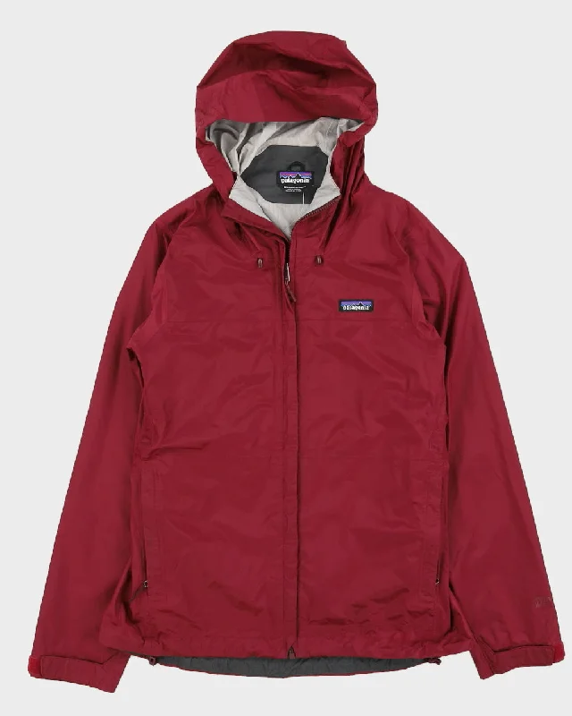 Patagonia Waterproof Maroon Jacket - M Notch Collar Peter Pan Collar Cowl Neck