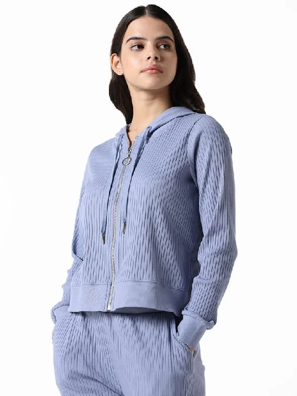 Studiofit Sky Blue Cotton Blend Relaxed Fit Hoodie Jacket Denim Jacket Leather Jacket Suede Jacket Studiofit Sky Blue Cotton Blend Relaxed Fit Hoodie Jacket Denim Jacket Leather Jacket Suede Jacket