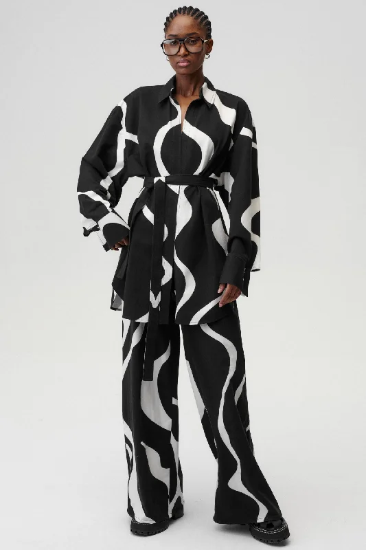 Palette Pants Black High-Waist Trousers