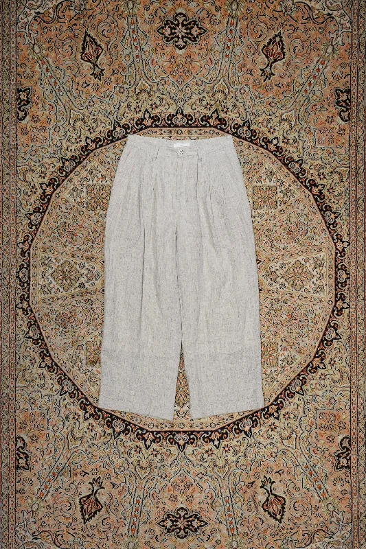 SILK LINEN 3TUCK PANTS Slim Fit Casual Pants