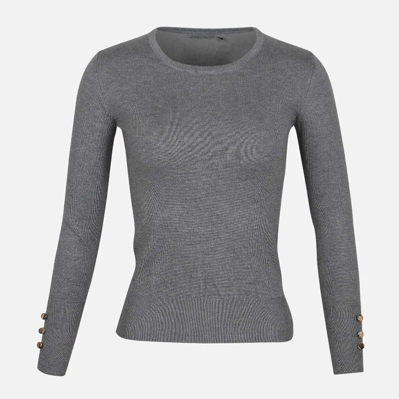 LADIES BASIC SWEATER CREWNECK Toggled Drawstring Belted