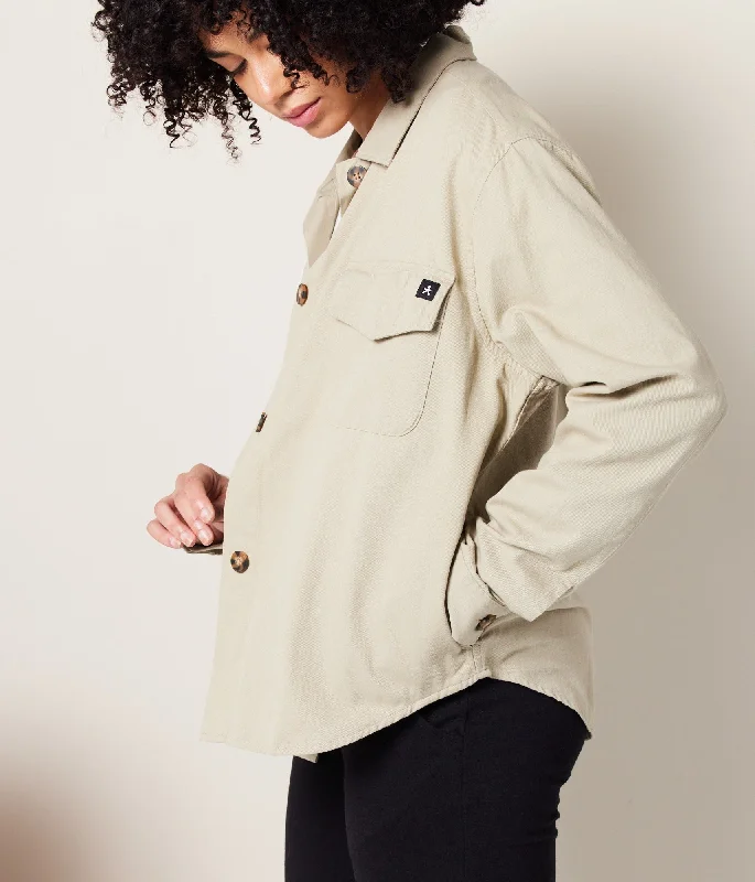 Ziggy Shirt Jacket - Khaki Green Notch Collar Jacket Peter Pan Collar Jacket Cowl Neck Jacket