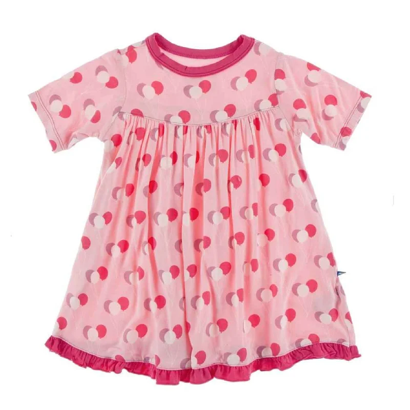 Kickee Pants Print Short Sleeve Swing Dress Lotus Birthday Lightweight Jogger Pants