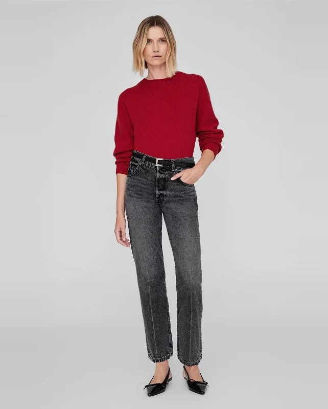 LEE CREW SWEATER / SCARLET RED Front Pockets Side Pockets Patch Pockets
