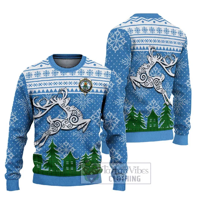 Don Clan Christmas Ugly Sweater Celtic Reindeer Style Machine Wash Dry Clean Hand Wash
