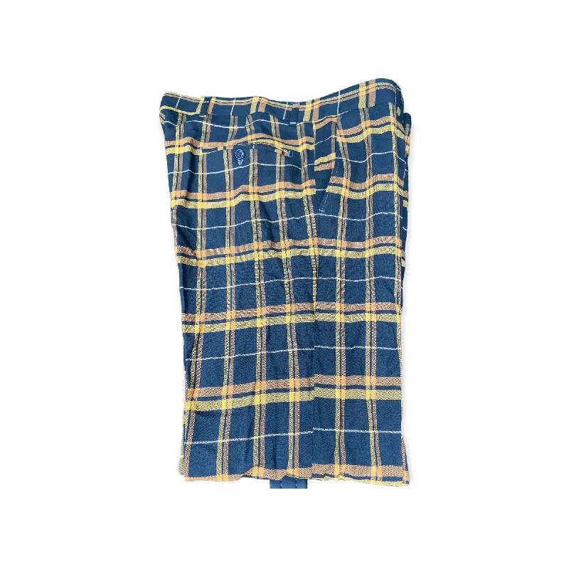 DJ PLUS: Plaid Skinny Dress Pants ON55 Comfortable Pleated Pants