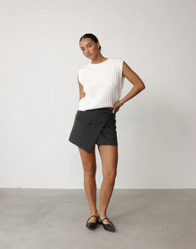 Kamala Mini Skirt (Slate) floral skirt print