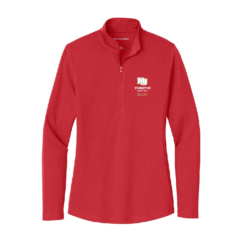 DU - NCAA Women's Gymnastics : Ashley Gallen - Women's Lightweight Quarter Zip Jacket Notch Collar Peter Pan Collar Cowl Neck DU - NCAA Women's Gymnastics : Ashley Gallen - Women's Lightweight Quarter Zip Jacket Notch Collar Peter Pan Collar Cowl Neck
