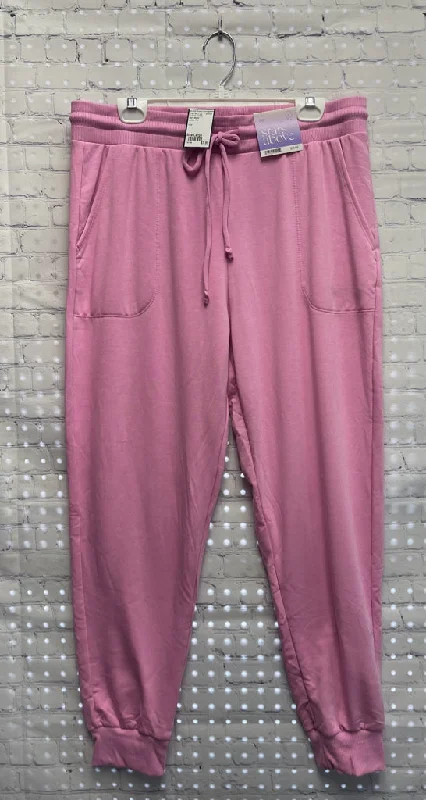 Size Large Ladies Pink Stars Above PJ Pants Classic Straight-Leg Pants